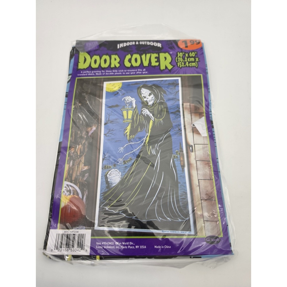 Fun World Halloween Grim Reaper Door Wall Cover 30" x 60" NOS
